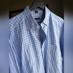 Men's Blue Checkered Button Down Shirt